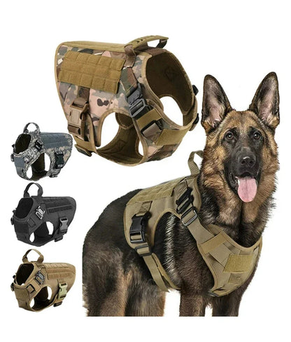Tactical Dog Harness Military Training  Padded Quick Release Vest Pet Training Dog Harness For Set Small Medium Large Dogs
