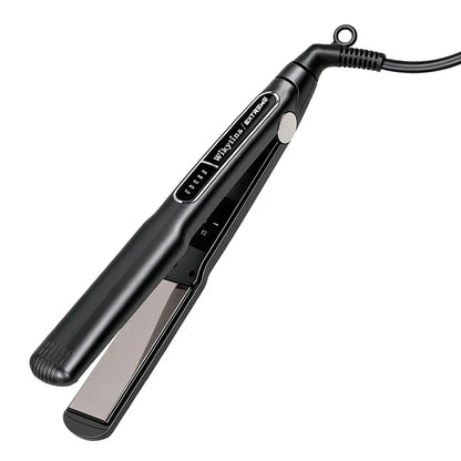 Professional Titanium 2-in-1 Hair Straightener Curler with 5 Heat Settings Fast Heating Negative Ion Salon Flat Iron