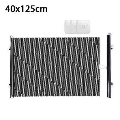 Retractable Pet Fence Barrier Folding with Universal Hooks Pet Safety Gate Easy Installation Pet Isolation Gate