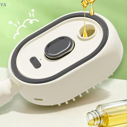 【SA】Electric Spray Hair Brush 2-In-1 Misting Hair Brush With Water Spray Reduce Frizz Anti-Static Retractable Steam Massage Comb