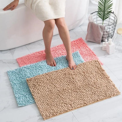 Chenille Bathroom Carpet Non Slip Bath Mat Soft and Comfortable Plush Living Room Door Bathroom Absorbent Foot Floor Matscarpet