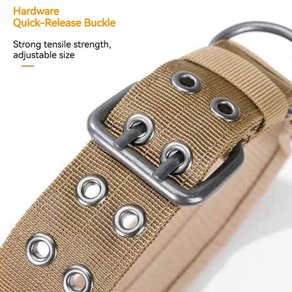 Adjustable Sturdy Tactical Dog Collar with Leash Set for Medium to Large Dogs Anti-Bite Durable Neck Collar For Strong Dogs
