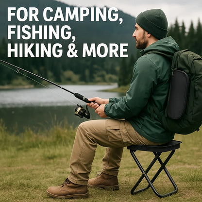 Summer days call for outdoor fun! Use this compact folding stool for family camping, backyard parties, hiking and fishing trips.