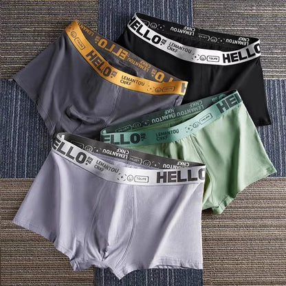 Men's Mid-Waist Thin Briefs Breathable Comfortable Large Size Sports Boxer Shorts Youth Flat Briefs Underwear Polyester Fiber