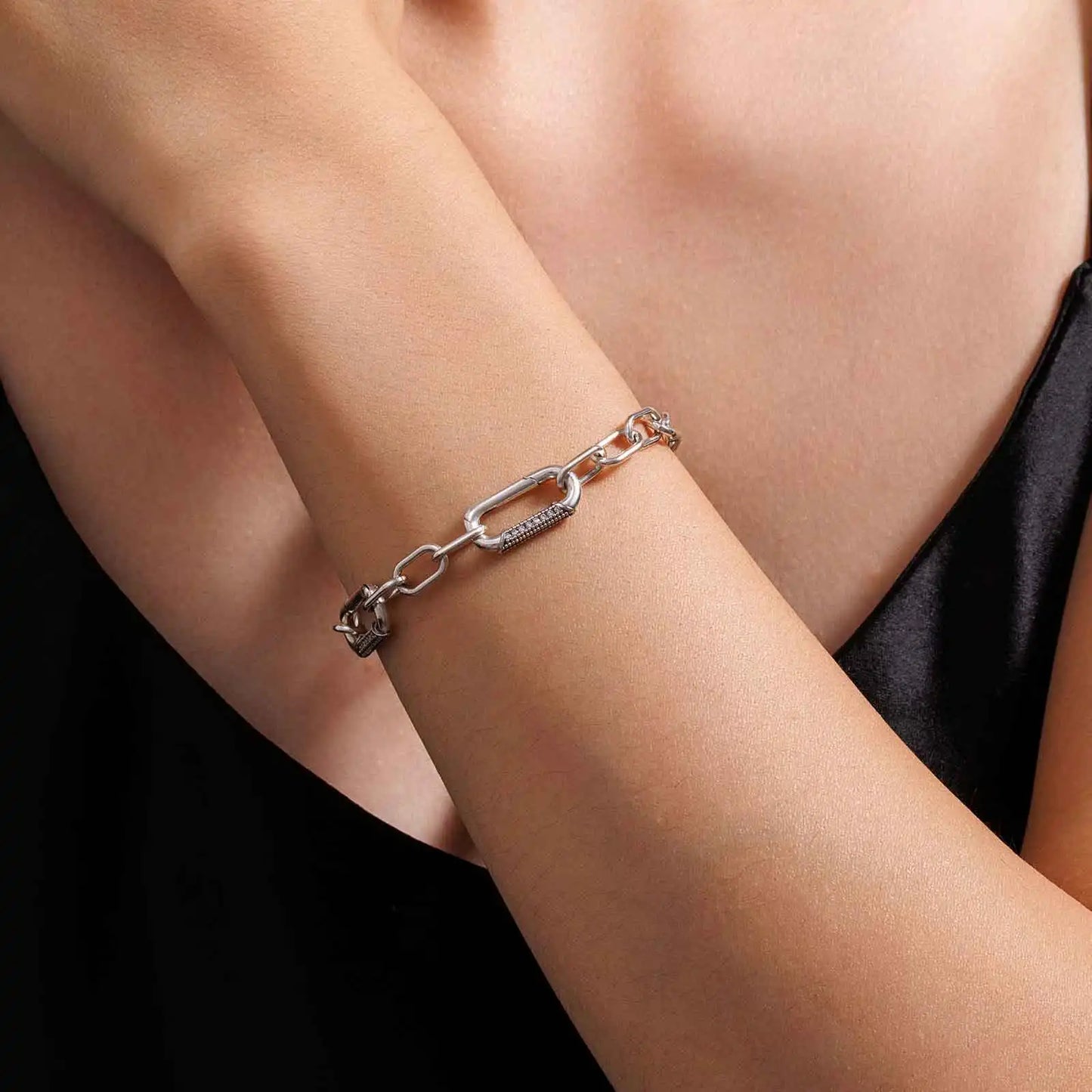 New Bracelet 925 Sterling Silver Diamond Clasp Me Bracelet Charm Beaded Women DIY Jewelry Make Holiday Hot Gifts
