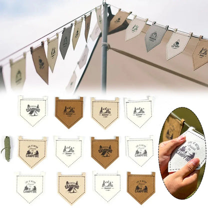 Camping Tent Atmosphere Flag Decoration Scene Layout Flag Outdoor Camp Travel Flag Felt Pennant Hanging Cloth Camping Equipment