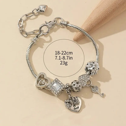 Bohemian Pink Cherry Blossom Love Bracelet Pendant Bead Design Summer Beach Music Festival Leisure Party