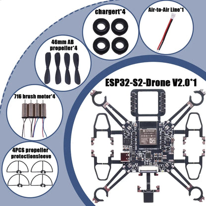 Rctosky ESP32-Drone V2.0 Flight Control Open Source Quadcopter ESP-Drone Drone Model Wifi Remote Control Crazyflie Ardupilot