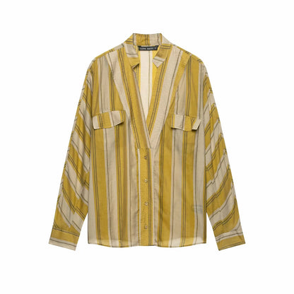KLKXMYT Fashion Stripe Women's Tied Pants Set Long Sleeve V-Neck Shirt Tops Suits 2026 Autumn Casual 2 Pieces Set Women ﻿ ﻿