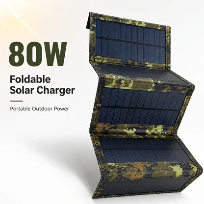 Folding Portable Solar Charging Panel; Outdoor Camping Charging Is No Trouble; The Pattern Is Super Cool