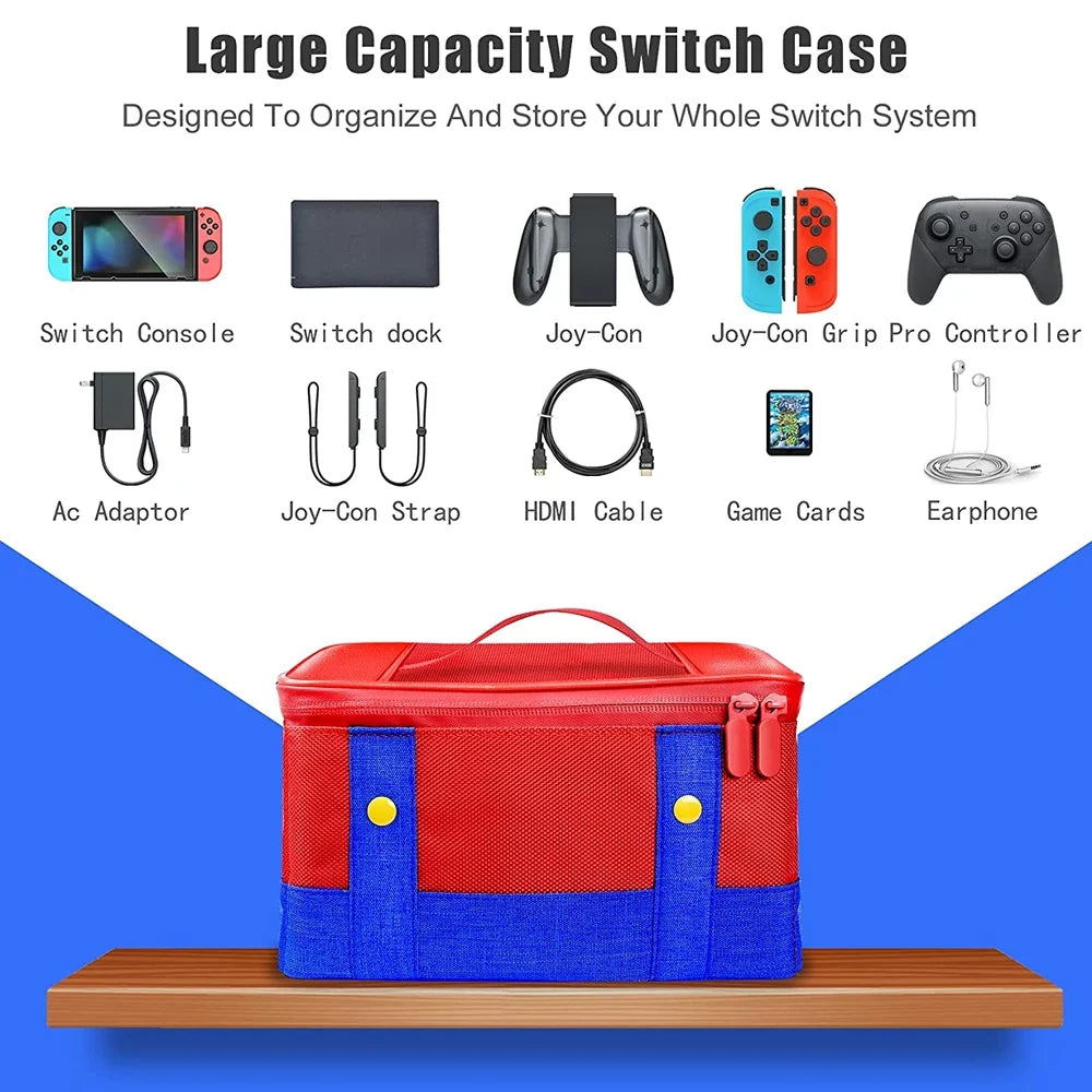 Large Capacity Carrying & Storage Case, All-in-One Protective Travel Bag for Full Set Game Console & Controllers, Shockproof