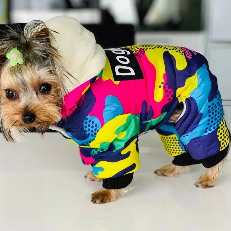 Pet Dog Clothes Coat Winter Warm Outerwear Thicken Dog Clothing Wadded Jacket Fashion Pet Cat Products Clothes For Dog Puppy Cat