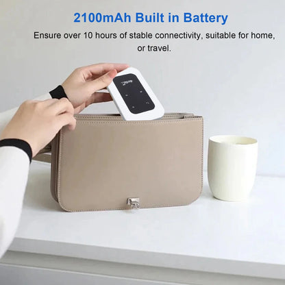 Portable 300Mbps 4G WiFi Hotspot Plug and Play Support 10 Devices Travel Mobile Hotspot with SIM Card Slot for Motorhome