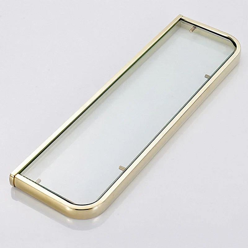 Luxury Shower Bathroom Accessories Set, Towel Ring, Paper Holder, Coat Hook, Toilet Brush, Polished Gold, Bath Hardware