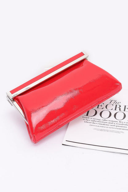 Patent Leather Frame Clutch Bag