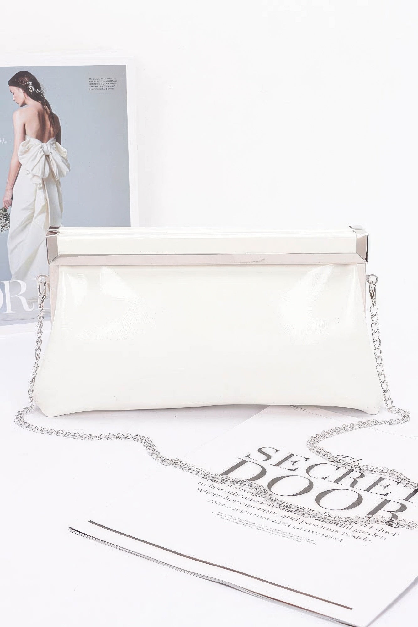 Patent Leather Frame Clutch Bag