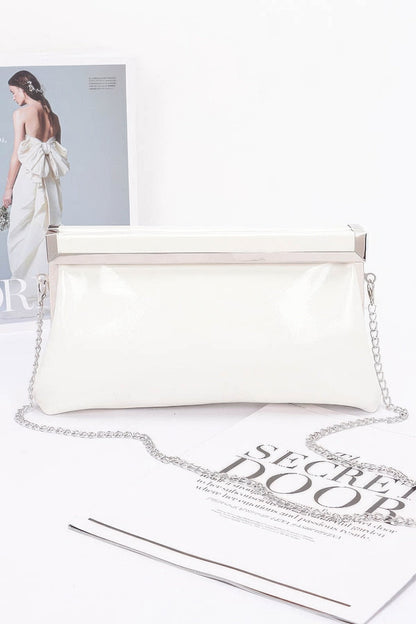 Patent Leather Frame Clutch Bag
