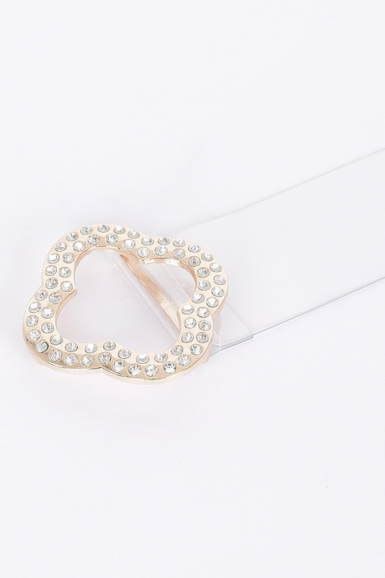 Rhinestone Metal Buckle Clear Belt