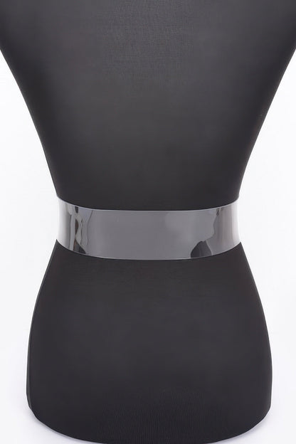 Rhinestone Metal Buckle Clear Belt