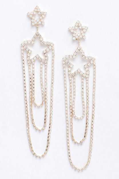 Rhinestone Fringe Earring