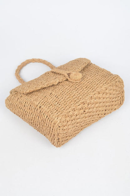 Faux Straw Weaved Clutch Bag