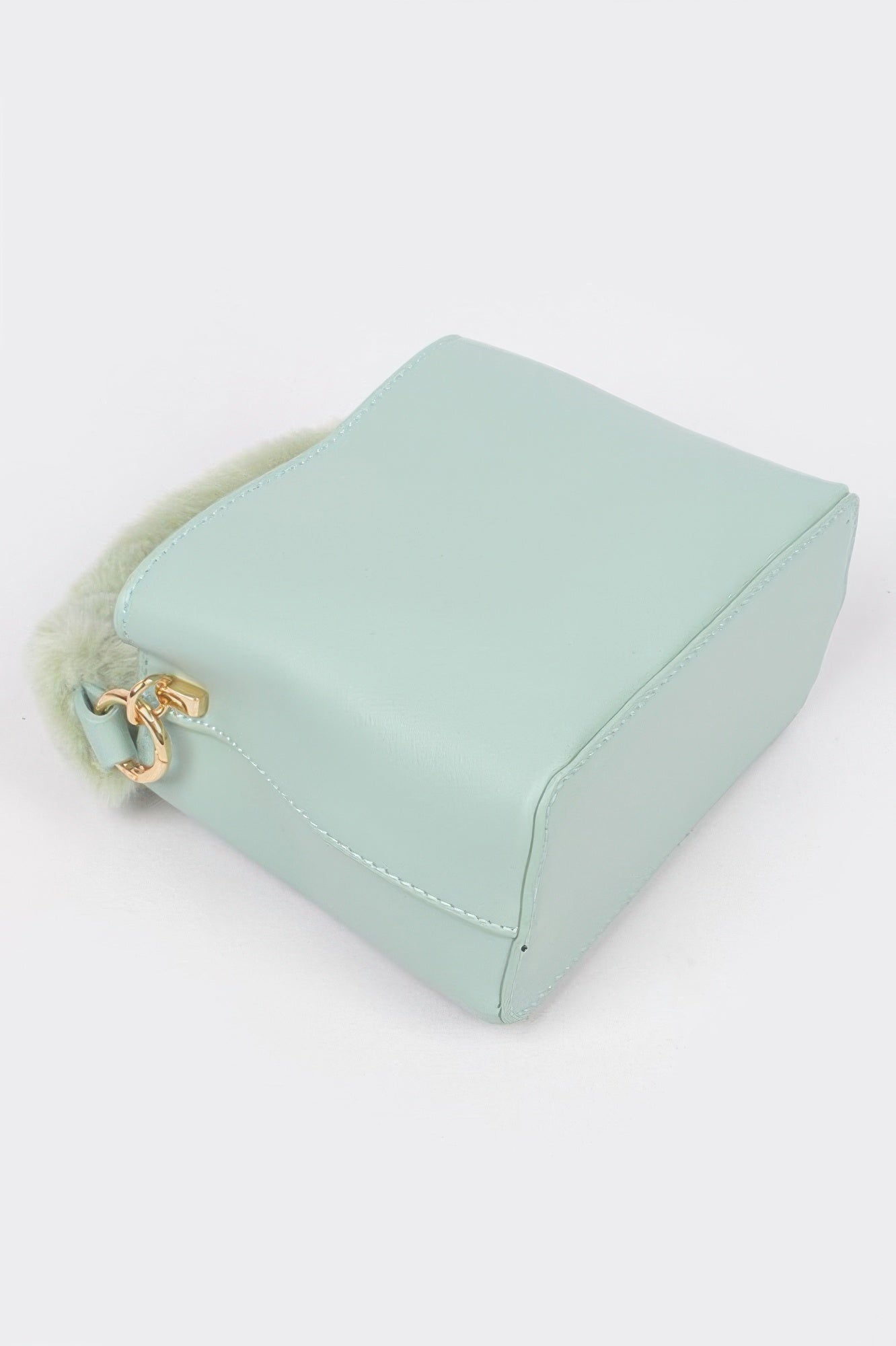 Faux Leather Fur Handle Bag