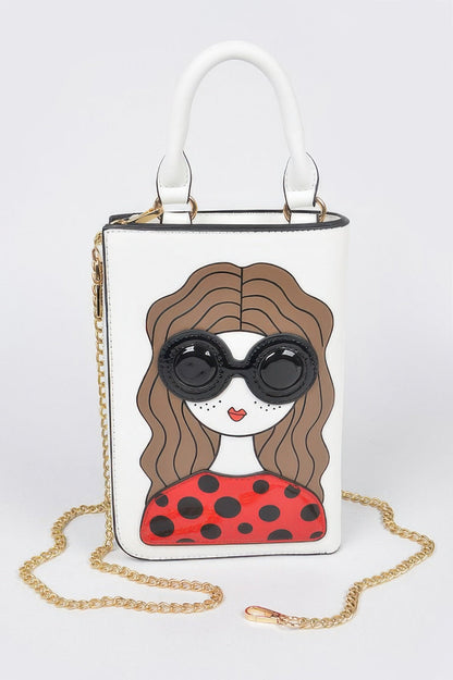 Character Printed Cross Chain Body Strap Bag