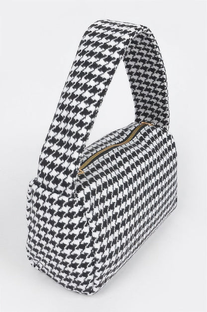 Houndstooth Knit Shoulder Bag
