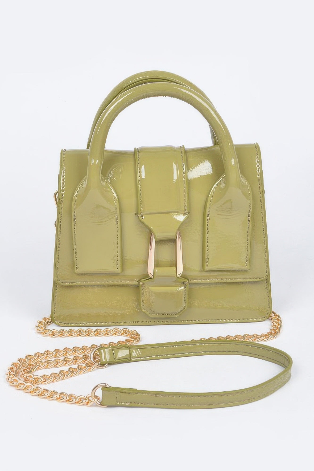 Enamel Top Handle Bag