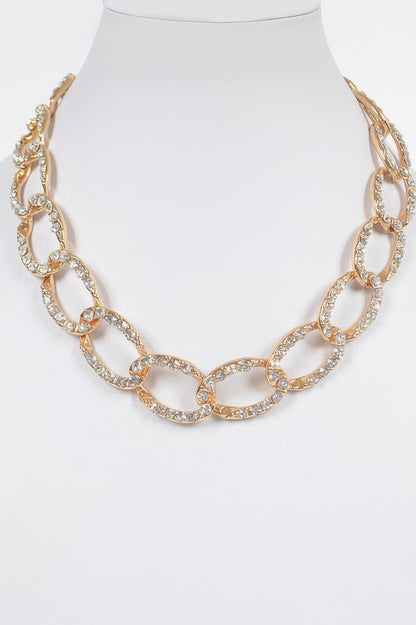 Oversized Stoned Chain Necklace