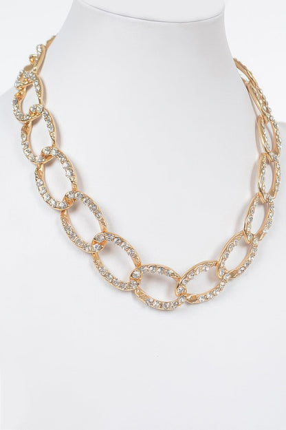 Oversized Stoned Chain Necklace