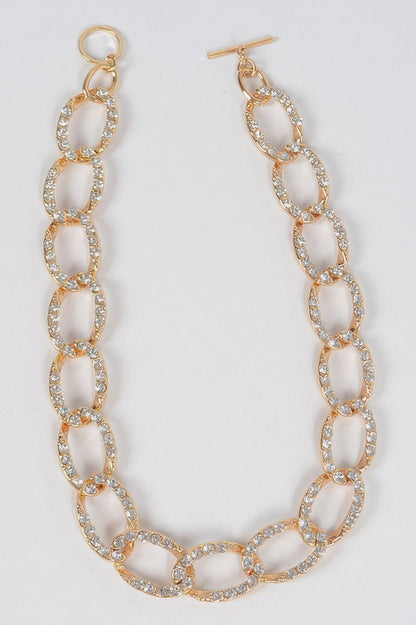 Oversized Stoned Chain Necklace