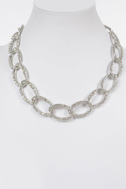 Oversized Stoned Chain Necklace