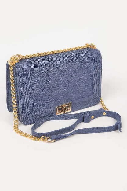 Quilted Denim Shoulder Bag