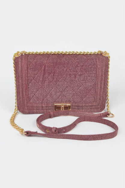 Quilted Denim Shoulder Bag