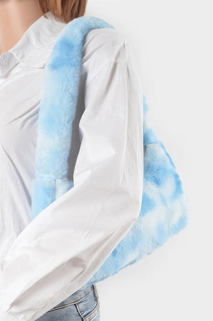 Tie Dye Fur Shoulder Bag