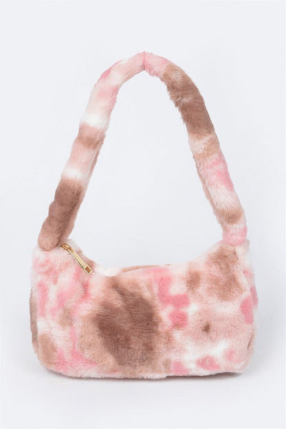 Tie Dye Fur Shoulder Bag