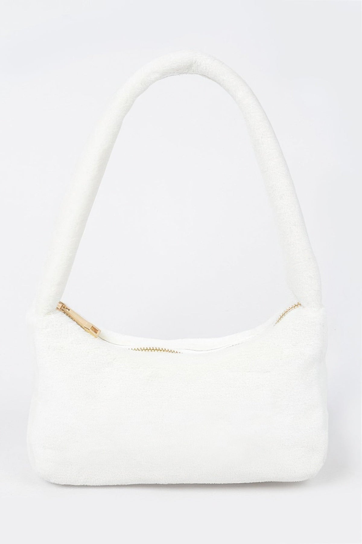 Solid Faux Fur Shoulder Bag