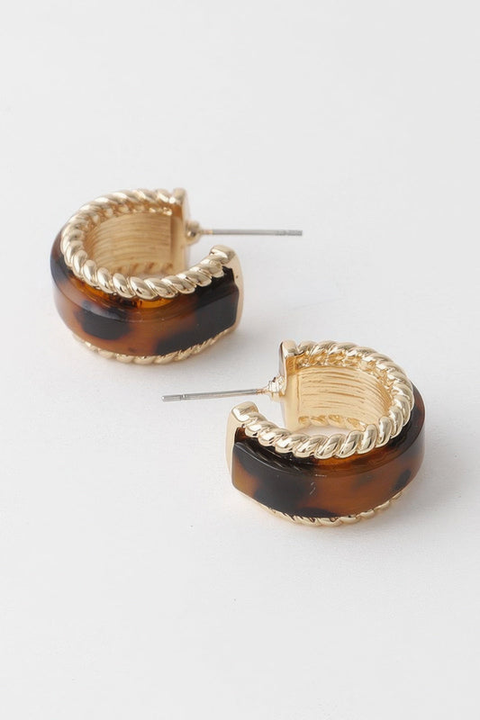 Twisted Marble Huggie Earrings