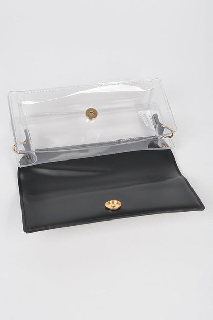 Rhinestone Clear Bag W/link Chain