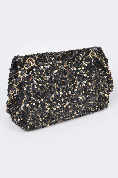 Sequins Flap Shoulder Bag