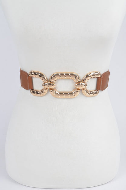 Trendy Metal Buckle Elastic Belt