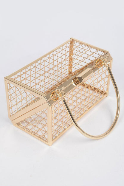 Metal Wire Cube Clutch