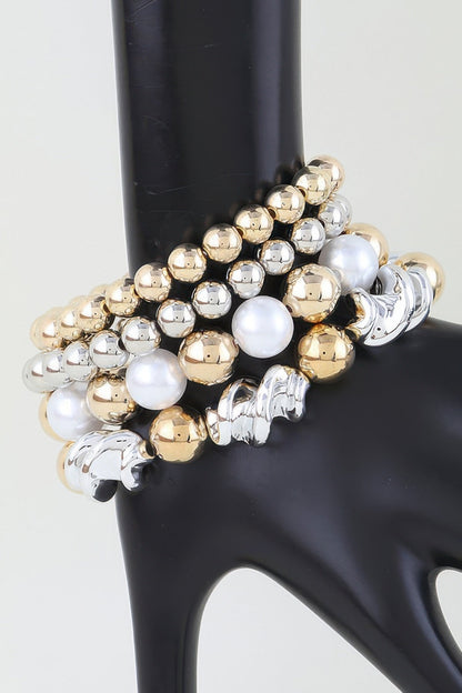 Two Toned Twist Beaded Bracelet