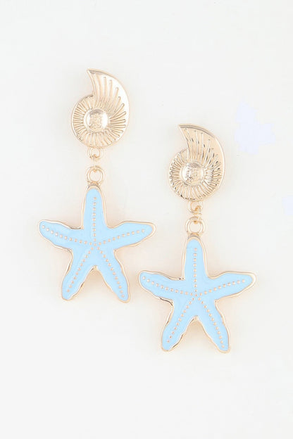Summer Starfish Drop Earrings