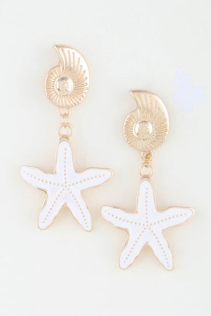 Summer Starfish Drop Earrings
