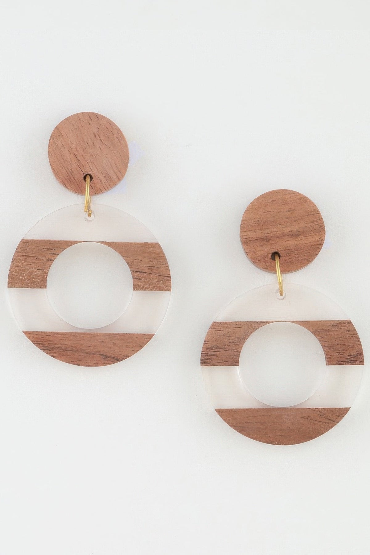 Two Toned Retro Grain Drop Earrings