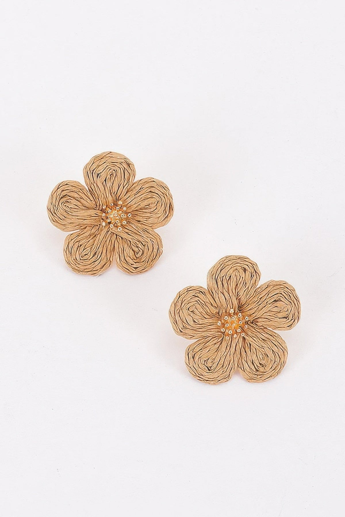Woven Flower Stud Earrings