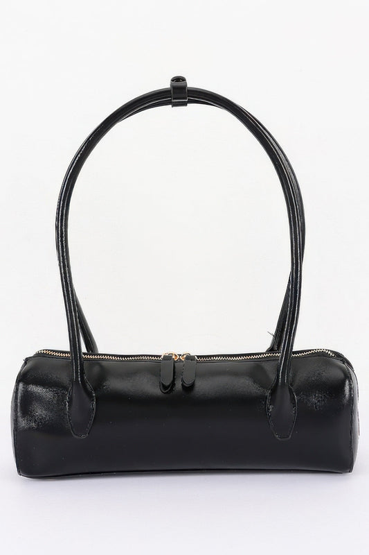 Vegan Leather Rectangular Shoulder Bag