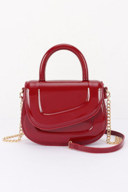 Patent Leather Top Handle Bag